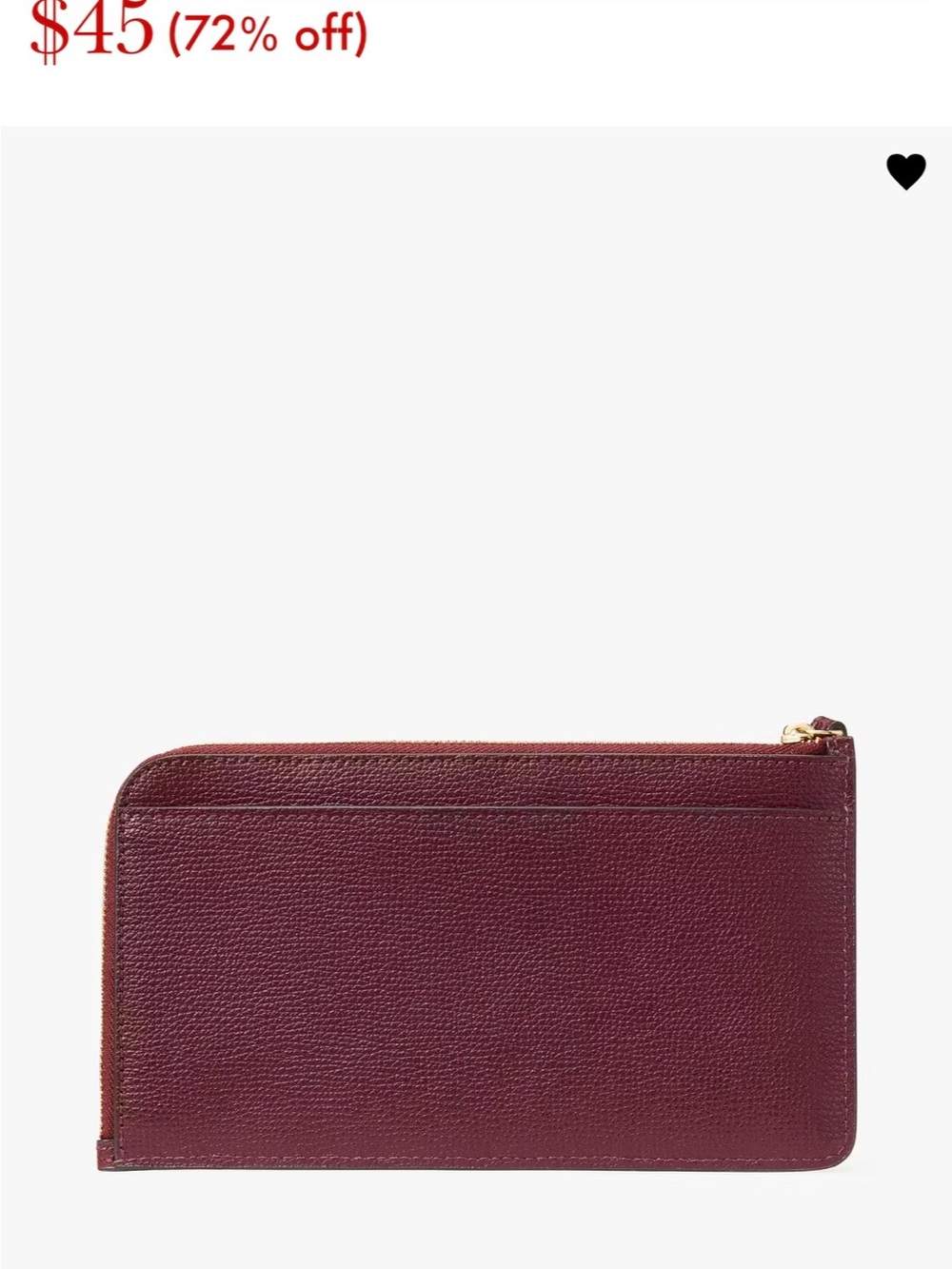 NWOT-Kate Spade-Lucy-Med L-Zip Wristlet-Spade Flower Embroidery-Dark Merlot-$159 - Picture 6 of 7